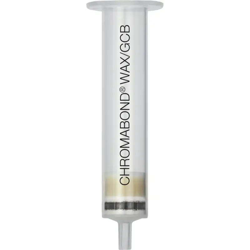 CHROMABOND WAX/GCB Columns Weak Mixed-Mode Anion Exchanger Graphitized Carbon Black 6 mL WAX 30 µm GCB 120/400 Mesh, 200 mg / 50 mg Pack of 30