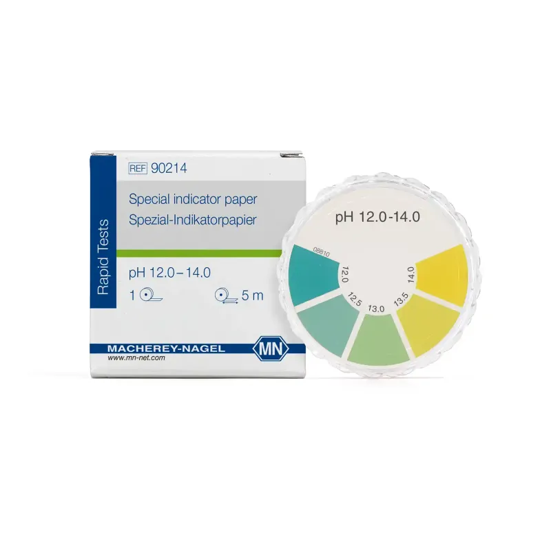 Special indicator paper pH 12.0-14.0 test paper measuring range: pH 12.0-12.5-13.0-13.5-14.0 reel of 5 m length x 7 mm width