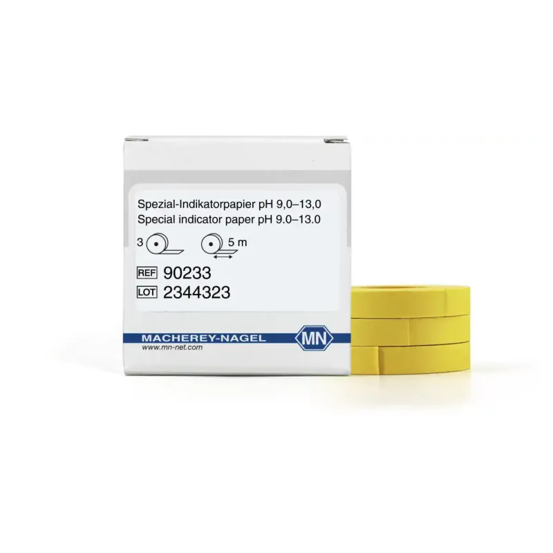 Special indicator paper pH 9.0-13.0 test paper - refill pack of 3 reels - measuring range: pH 9.0-9.5-10.0-10.5- 11.0-11.5-12.0-12.5-13.0 reel of 5 m length x 7 mm width