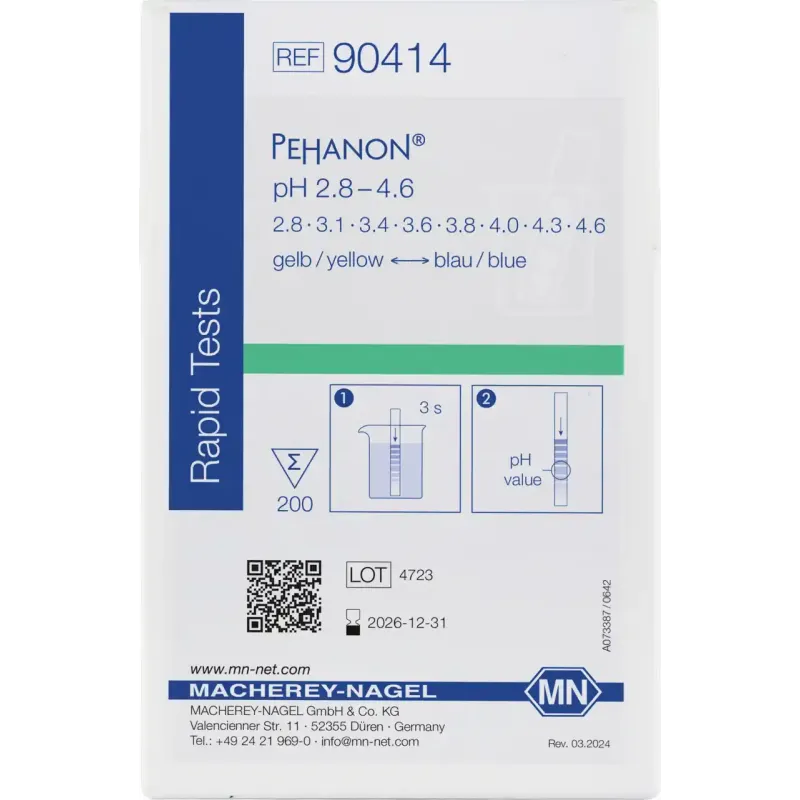 PEHANON pH 2.8 - 4.6 box of 200 strips 11 x 100 mm