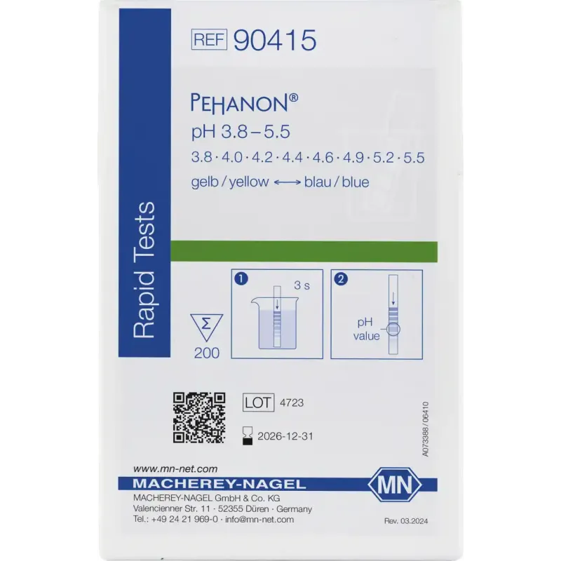 PEHANON pH 3.8 - 5.5 box of 200 strips 11 x 100 mm
