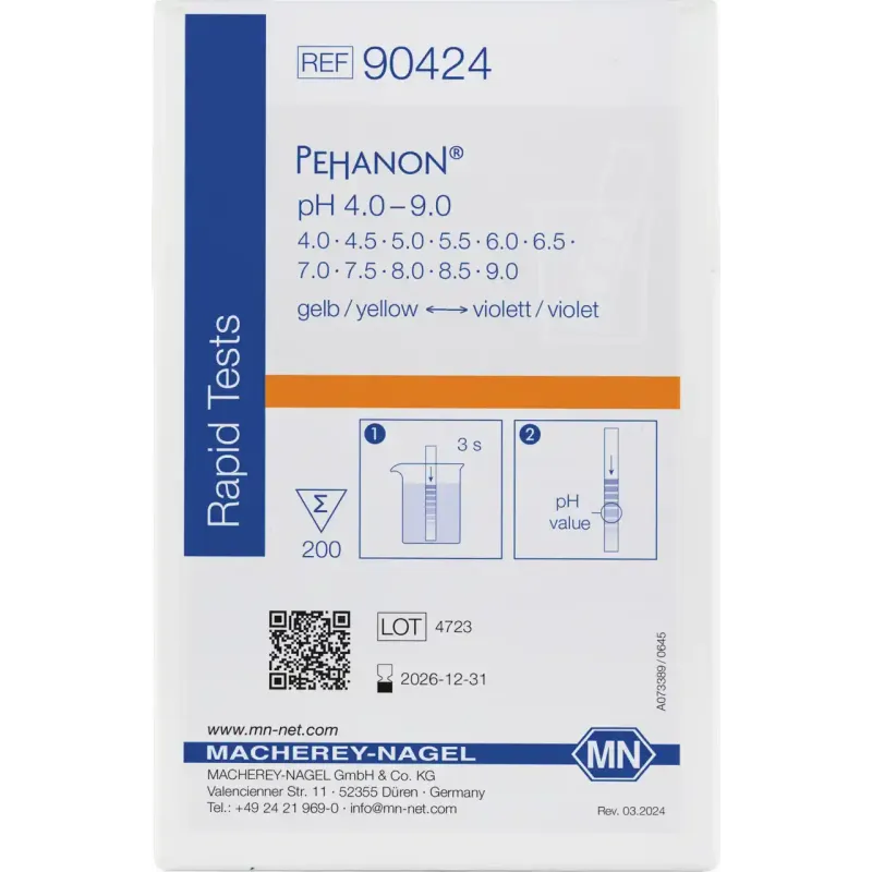 PEHANON pH 4.0 - 9.0 box of 200 strips 11 x 100 mm minimum order quantity: 2 packs