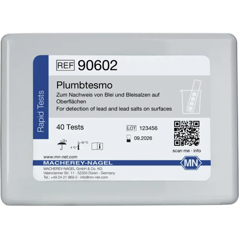 Plumbtesmo sheets 40 x 25 mm sufficient for 40 determinations