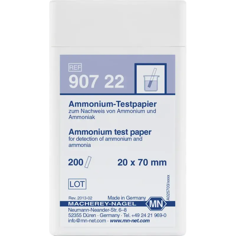 Ammonium test paper test strips 20 x 70 mm sufficient for 200 determinations
