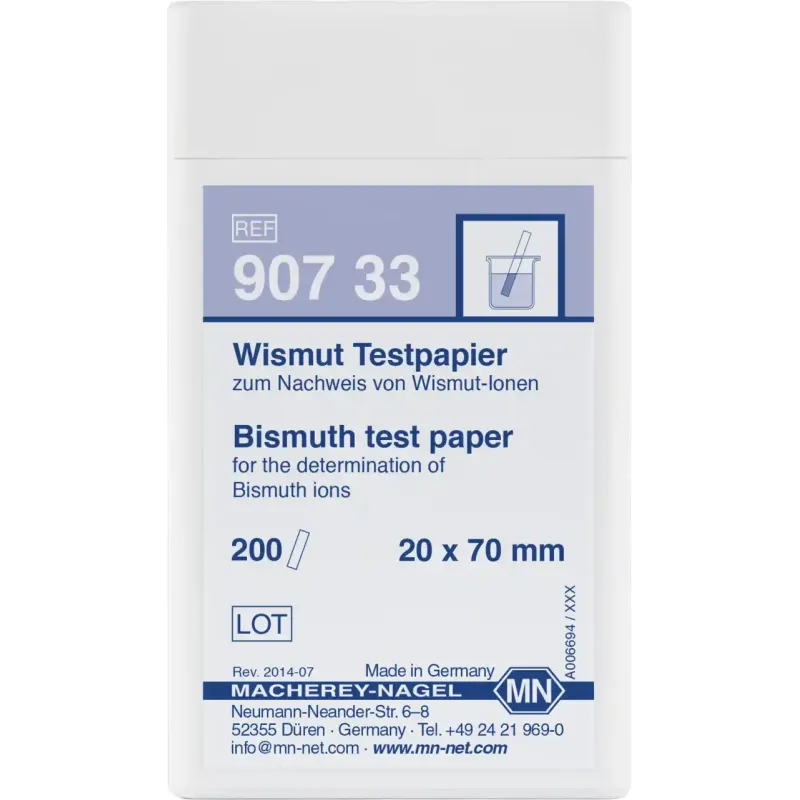 Bismuth test paper test strips 20 x 70 mm sufficient for 200 determinations