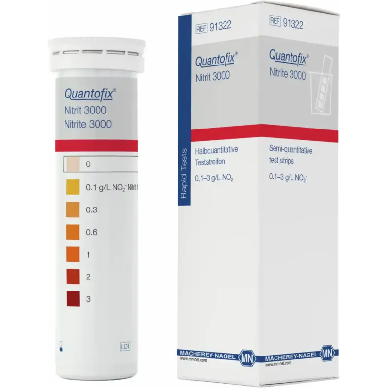 QUANTOFIX Nitrite 3000 test strips 6 x 95 mm measuring range: 0-0.1-0.3-0.6-1-2-3 g/L NO2- sufficient for 100 determinations