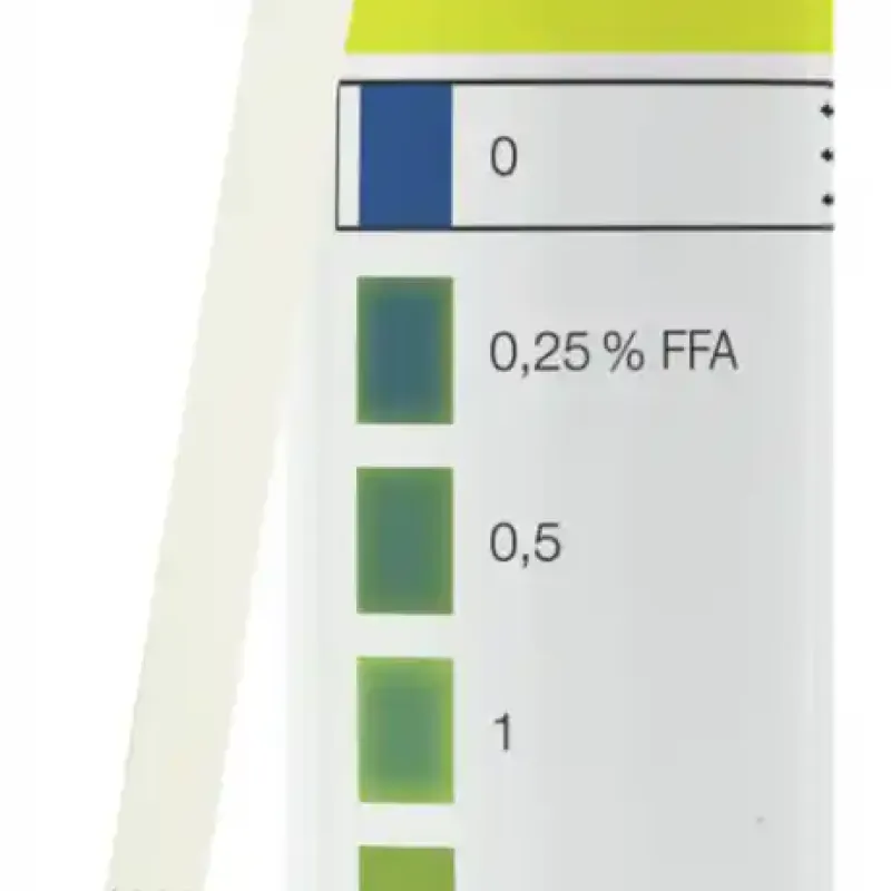 QUANTOFIX Free fatty acids for frying oil Test strips 7 x 95 mm Measuring range: 0 - 3 % FFA Pg. of 50 determinations