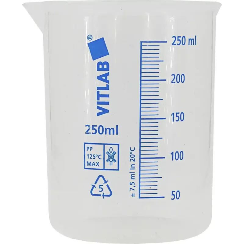 VISOCOLOR Reagent case for soil analysis Sample beaker 250 mL, pack of 5