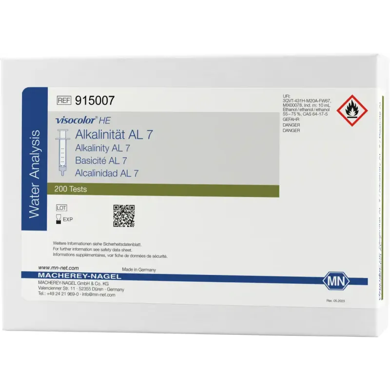 VISOCOLOR HE Alkalinity AL 7 titration test kit measuring range: 0.2-7.2 mmol/L OH- sufficient for 200 determinations