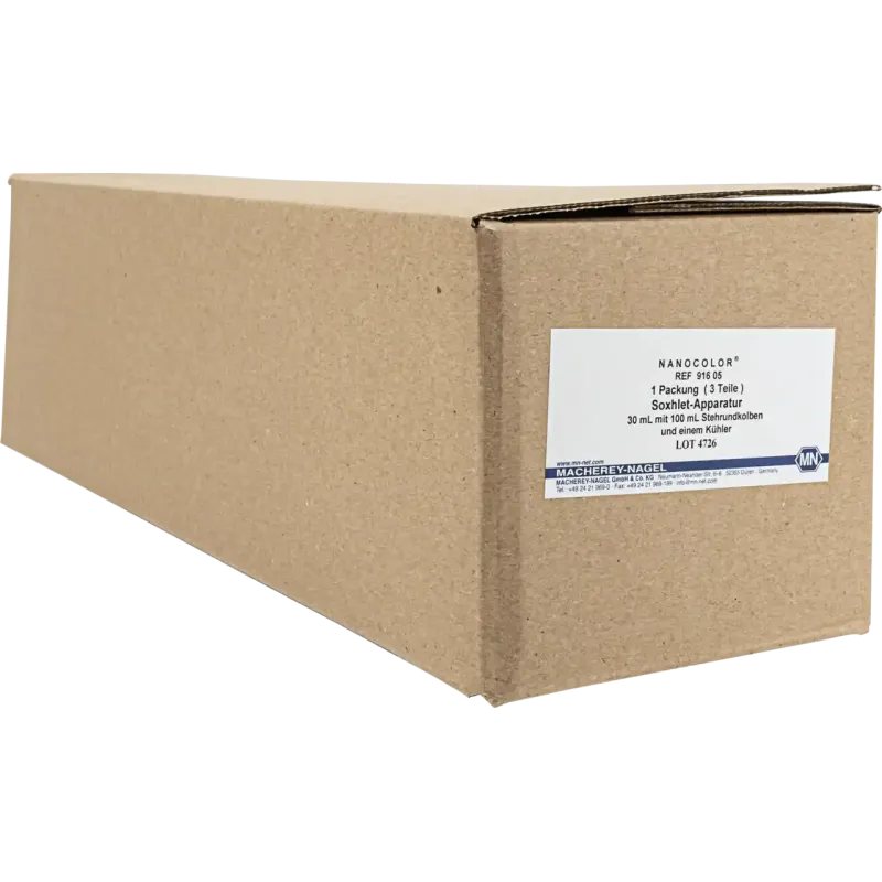 NANOCOLOR Soxhlet apparatus, 30 mL with 100 mL round flask and condenser (3 parts) (without heater)