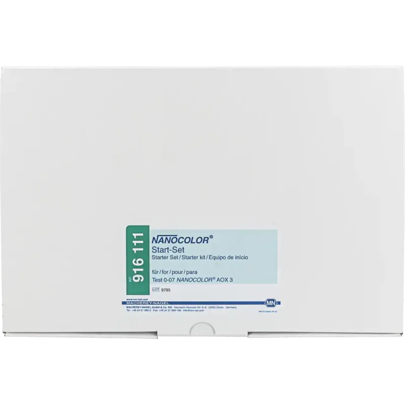 NANOCOLOR AOX start-set consisting of: 1 pair of tweezers, 2 funnels, 2 beakers 2 glass rods, 1 adaptor, 1 PE bottle, 2 syringes