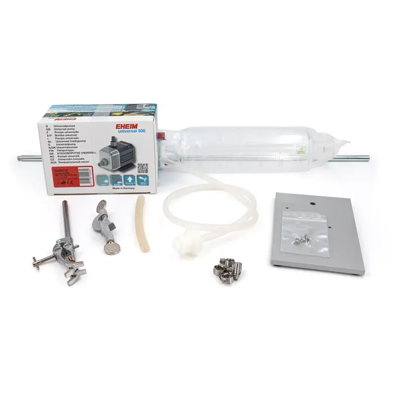 NANOCOLOR AOX pump-set consisting of: 1 pump, 1 hose (10 cm), 4 clamps 1 hose (60 cm),1 graduated sample versel (1 liter) 1 stopcock, 1 hose adaptor, 1 stand with clamps