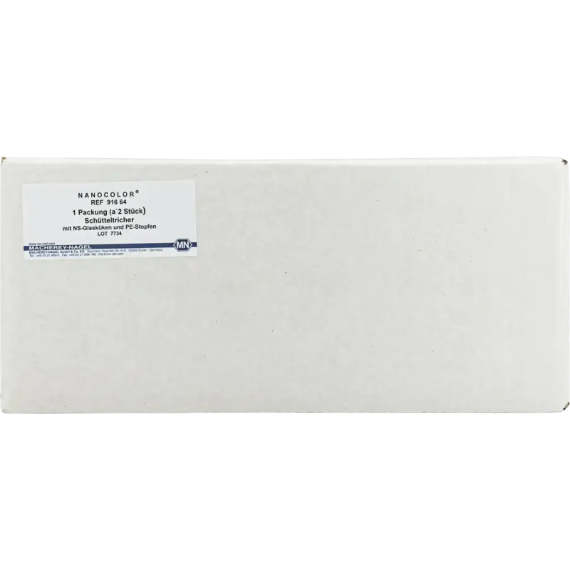 NANOCOLOR separation funnel 100 mL with glass tap and PE stopper pack of 2