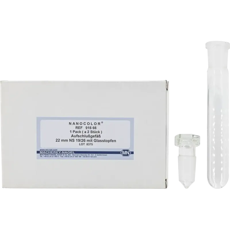 NANOCOLOR tube for sample decomposition 22 mm with glass stopper, pack of 2