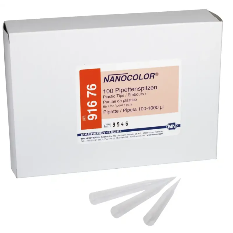NANOCOLOR Plastic tips for 0.1-1.0 mL piston pipettes, pack of 100