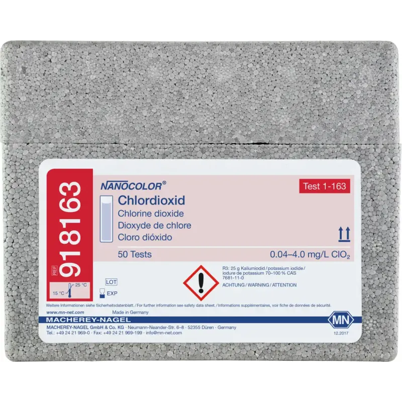 NANOCOLOR Chlorine dioxide standard test measuring range: 0.04-4.00 mg/L ClO2 sufficient for 50 determinations