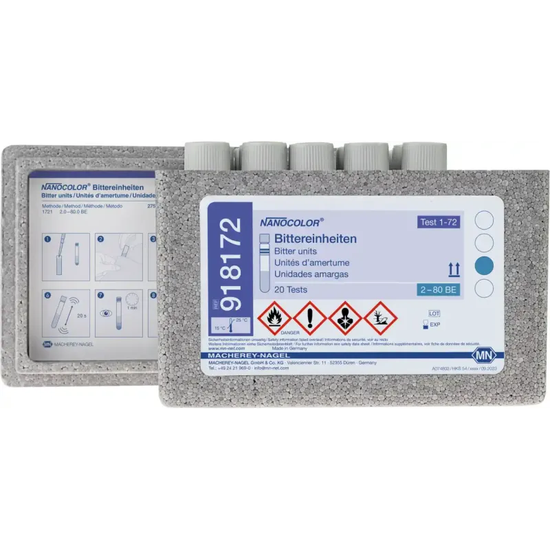 NANOCOLOR Bitter units For evaluation in 10 mm cuvettes Test with Barcode For evaluation in 10 mm quartz cuvettes pack of 20 tests