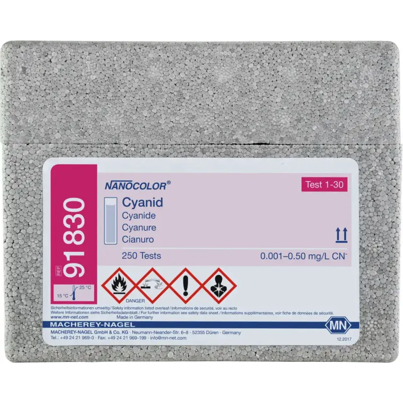 NANOCOLOR Cyanide standard test measuring range: 0.001-0.50 mg/L CN- sufficient for 250 determinations
