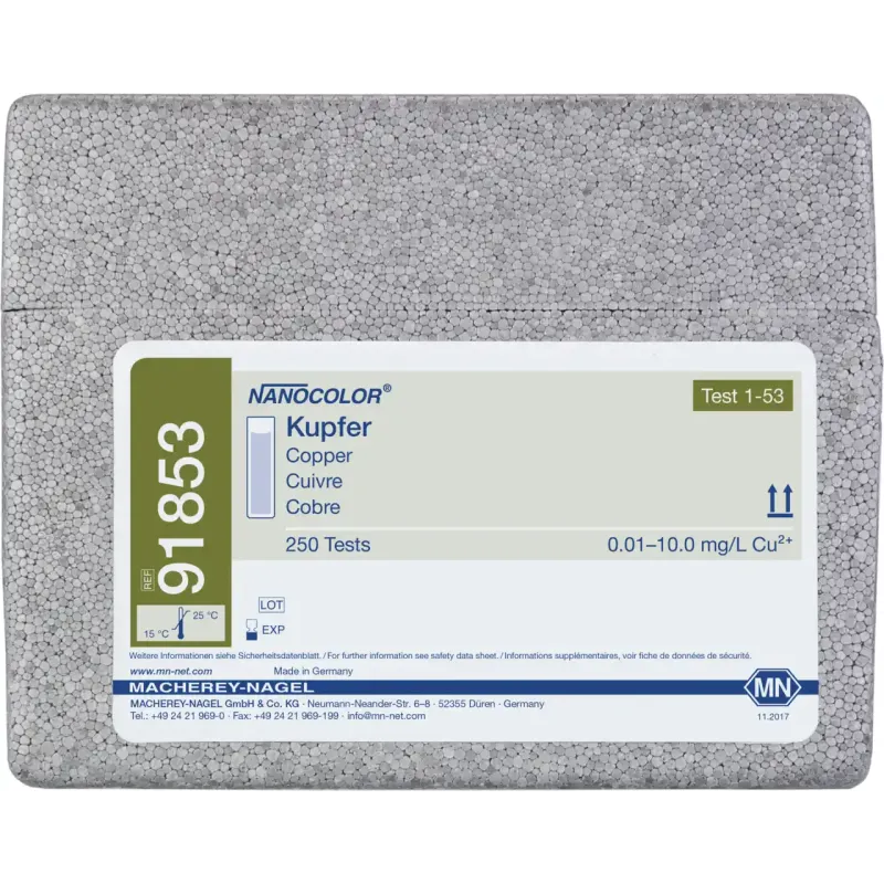 NANOCOLOR Copper standard test measuring range: 0.01-10.0 mg/L Cu2+ sufficient for 250 determinations