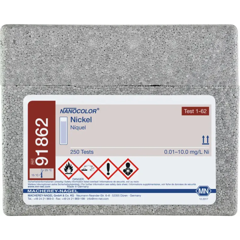 NANOCOLOR Nickel standard test measuring range: 0.01-10.0 mg/L Ni2+ sufficient for 250 determinations
