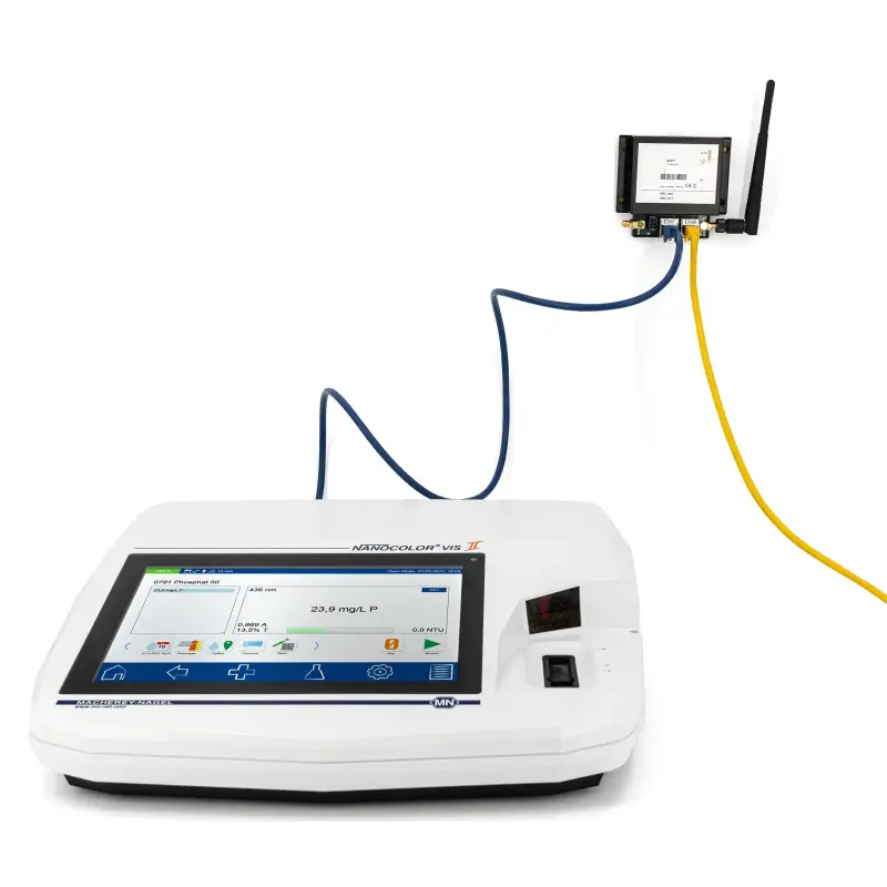 Network connection Adapter for spectrophotometers NANOCOLOR VIS II and UV/VIS II Connection to a network drive, server or PC via LAN or WiFi