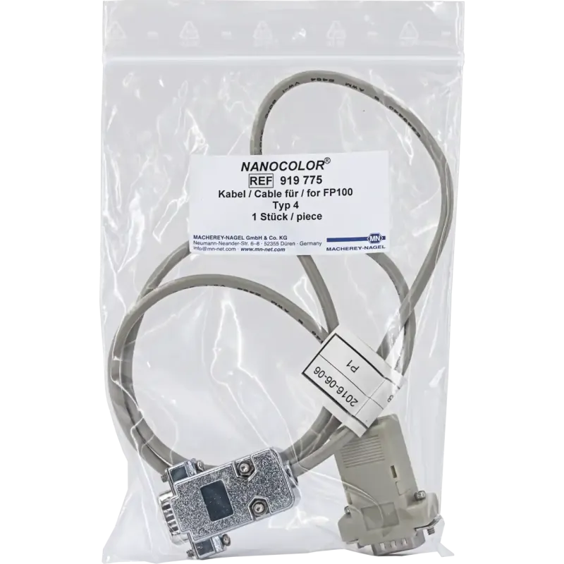 RS232 connecting cable 9-pin., male/male specially crossed for the connection of the sipper pump NANOCOLOR FP-100 with NANOCOLOR UV/VIS, VIS, UV/VIS II, VIS II, 500D