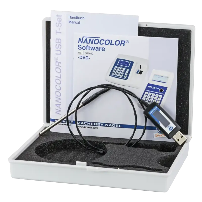 NANOCOLOR USB T-Set with temperature display for electronic control of the temperature and calibration of the heating block NANOCOLOR VARIO Mini, VARIO 4, VARIO C2 and VARIO HC