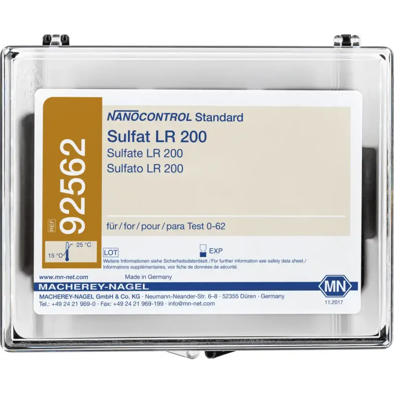 NANOCONTROL Standard Sulfat LR 200 65 mL standard solution in glass bottle, sufficient for 15 determinations