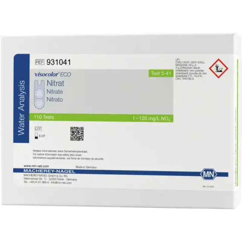 VISOCOLOR ECO Nitrate colorimetric test kit measuring range: 1-120 mg/L NO3- sufficient for 110 determinations