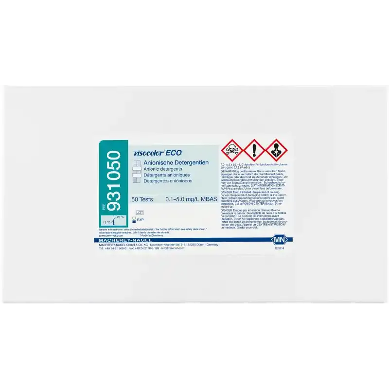 VISOCOLOR ECO Detergents anionic test kit measuring range: 0.1-5.0 mg/L MBAS sufficient for 50 determinations