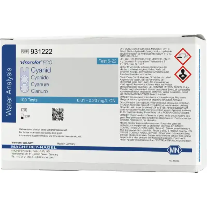 VISOCOLOR ECO Cyanide colorimetric test kit - refill pack - measuring range: 0.01-0.20 mg/L CN- sufficient for 100 determinations