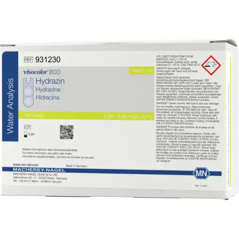 VISOCOLOR ECO Hydrazine colorimetric test kit - refill pack - measuring range: 0.05-0.40 mg/L N2H4 sufficient for 130 determinations