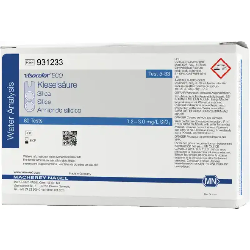 VISOCOLOR ECO Silica colorimetric test kit - refill pack - measuring range: 0.2-3.0 mg/L SiO2 sufficient for 80 determinations
