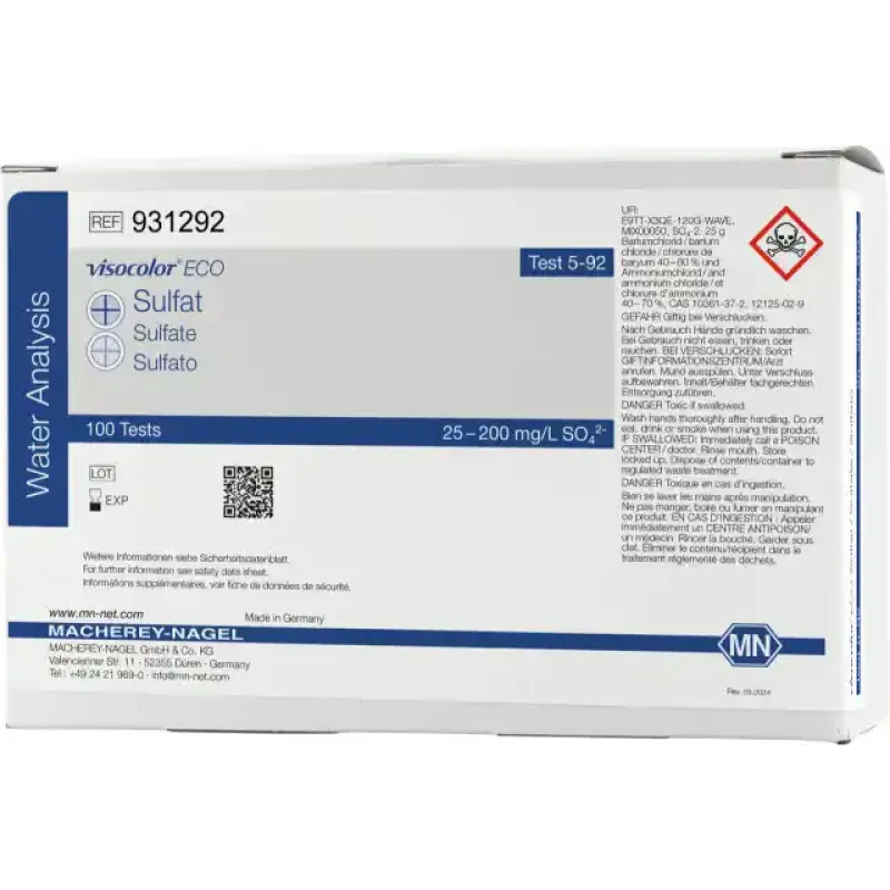 VISOCOLOR ECO Sulfate colorimetric test kit - refill pack - measuring range: 25-200 mg/L SO42- sufficient for 100 determinations