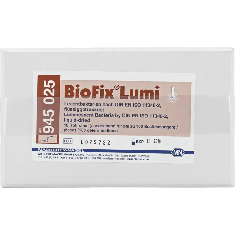 BioFix Lumi luminous bacteria in accordance DIN EN ISO 11348-2 packed with 10 vials, 10 determinations each vial liquid-dried, incl. reactivation solution