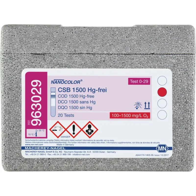 NANOCOLOR COD 1500 Hg-free Tube test with Barcode pack of 20 tests no cartridges included