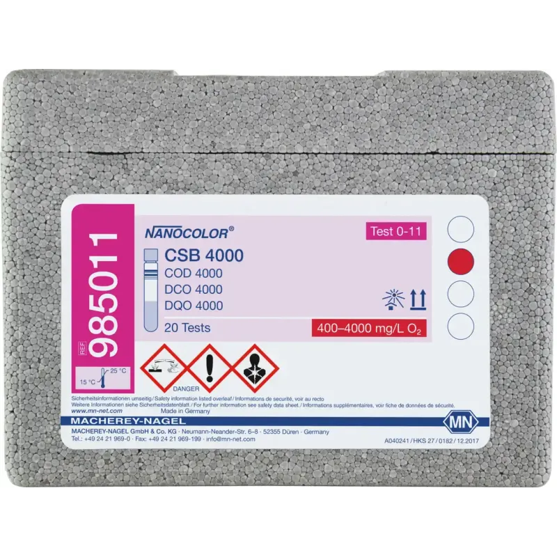 NANOCOLOR COD 4000 tube test measuring range: 400-4000 mg/L O2 sufficient for 20 determinations