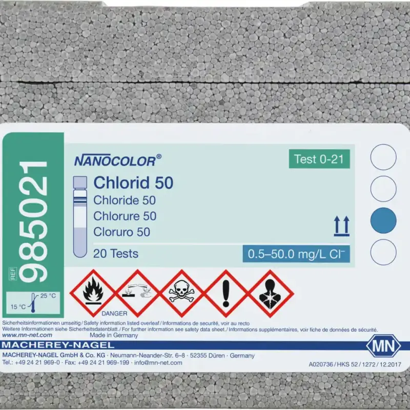 NANOCOLOR Chloride 50 tube test measuring range: 0.5-50.0 mg/L Cl- sufficient for 20 determinations