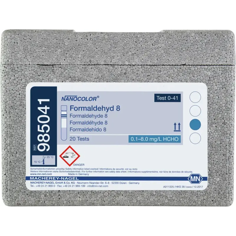 NANOCOLOR Formaldehyde 8 tube test measuring range: 0.1-8.0 mg/L HCHO sufficient for 20 determinations