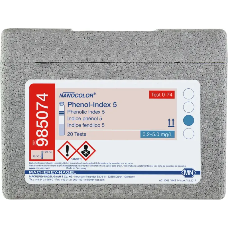 NANOCOLOR Phenolic index 5 tube test measuring range: 0.2-5.0 mg/L Phenol sufficient for 20 determinations