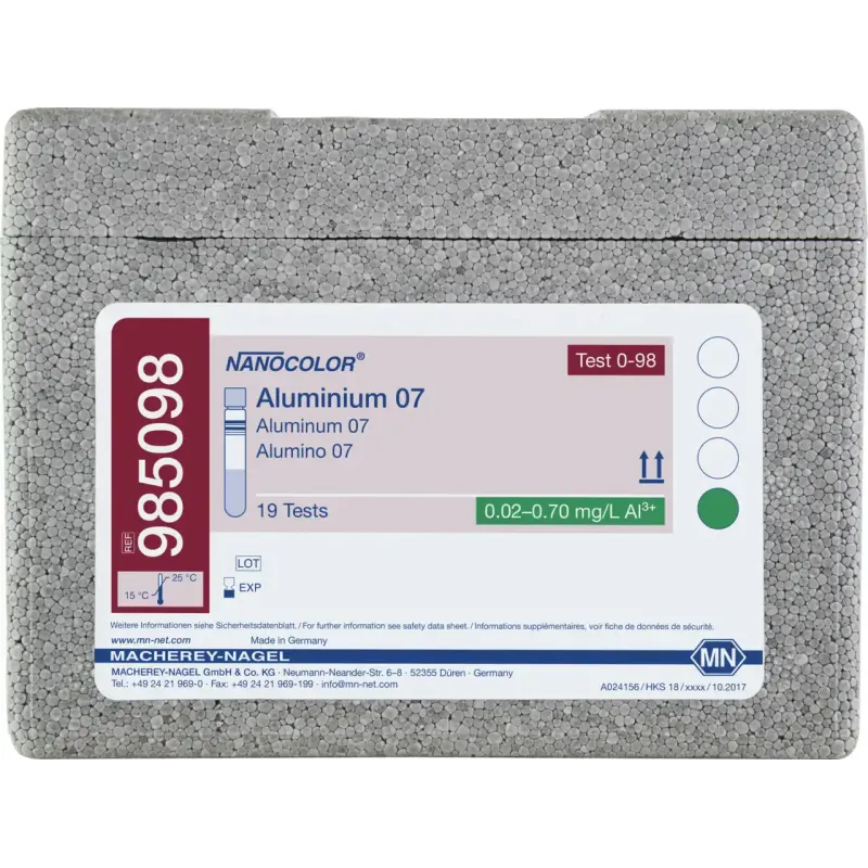 NANOCOLOR Aluminium 07 tube test measuring range: 0.02-0.70 mg/L Al3+ sufficient for 19 determinations