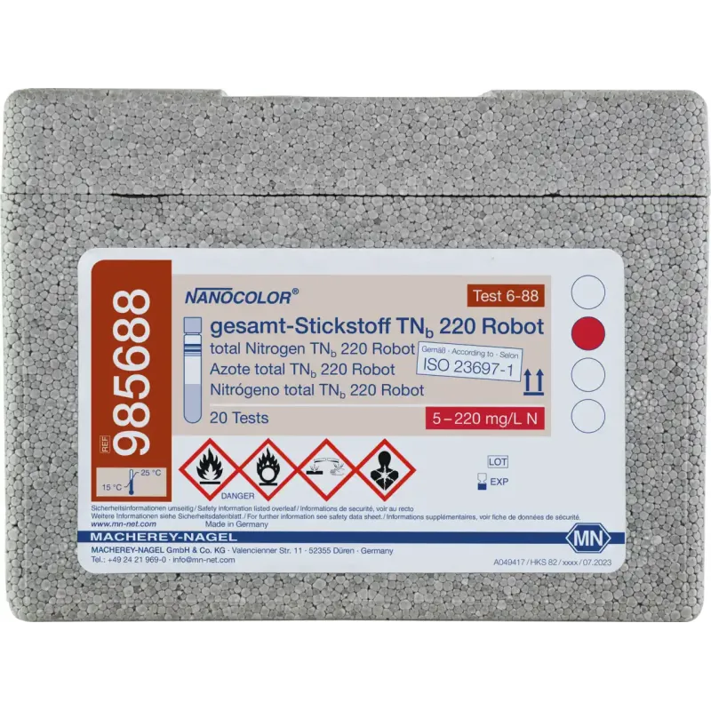 NANOCOLOR total Nitrogen TNb 220 for examination on Skalar robots Tube test with Barcode pack of 20 tests
