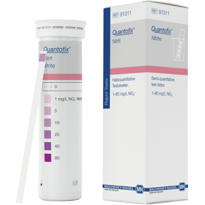 QUANTOFIX Nitrite test strips 6 x 95 mm measuring range: 0-1-5-10-20-40-80 mg/NO2- sufficient for 100 determinations