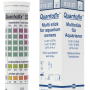 QUANTOFIX Multi-stick for aquarium owners test strips 6 x 95 mm measuring range: 0-6.3-12.5-18.8-25.0-31.3 °e (total hardness) 0-3.8-7.5-12.5-18.8-25.0 °e (carbonate hardness) pH 6.4-6.8-7.2-7.6-8.0-8.4 sufficient for 25 determinations