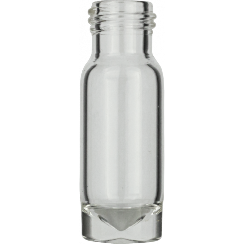1.1 mL Screw Neck Vial N 9 11.6 x 32outer diameter: 11.6 mm, outer height: 32 mm clear, 15 µL funnel in solid glass bottom pack of 100