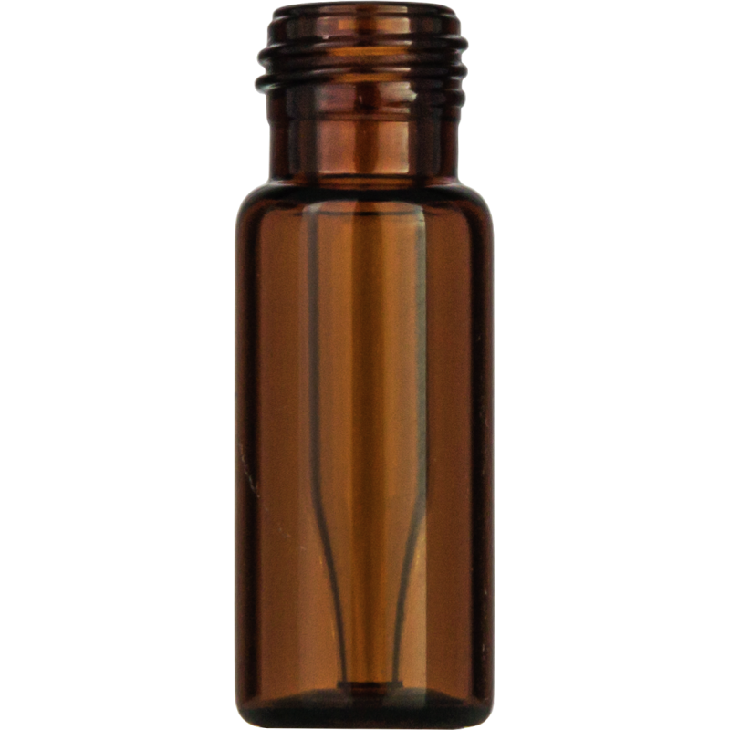 Screw Neck Vial N 9 outer diameter: 11.6 mm, outer height: 32 mm amber, flat bottom, with integrated Insert 0.2 mL, conical pack of 100