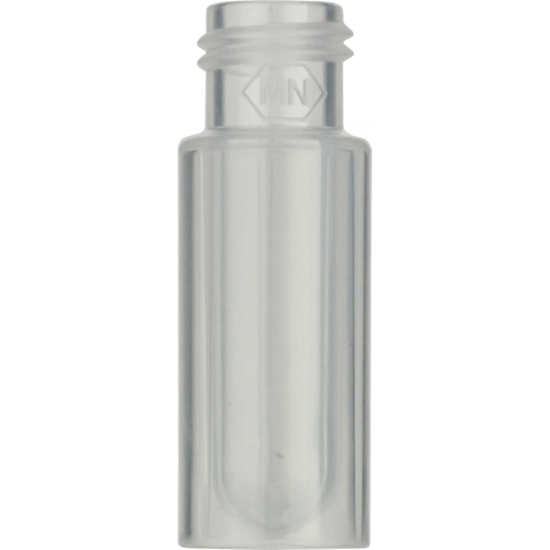 0.7 mL Polypropylene Screw Neck Vial N 9 outer diameter: 11.6 mm, outer height: 32 mm transparent, with round bottom insert pack of 100