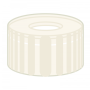 N 9 PP screw cap, transparent, center hole PTFE virginal, white Hardness: 53° shore D Thickness: 0.25 mm pack of 100