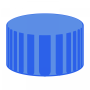 N 9 PP screw cap, blue, closed top PTFE virginal, white Hardness: 53° shore D Thickness: 0.25 mm pack of 100