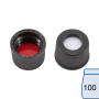 N 10 PP screw cap (bonded), black, center hole Silicone white/PTFE red Hardness: 45° shore A Thickness: 1.0 mm pack of 100